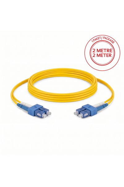 ALFAFONET Sc/Upc-Sc/Upc Singlemode Duplex 2 Meter Fiber Patch Cord