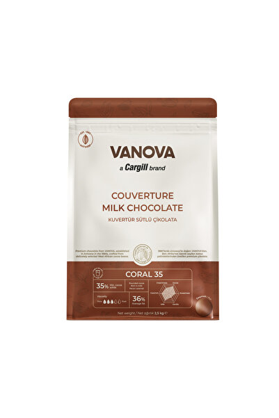 VANOVA Sütlü Kuvertür Pul Çikolata %35 (2.5 Kg)
