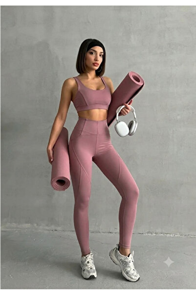 Miss Prova Knitted Sports Leggings with Recovery Stitching Detail Missta2515