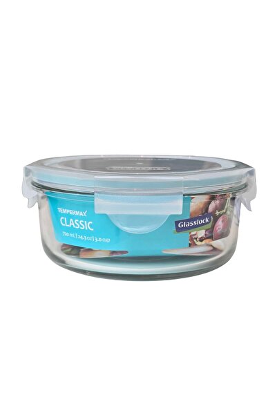 Glasslock Glass Food Storage Container 720ml, Airtight Round Glass Food Conta...