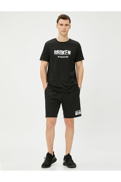 Koton Sports T-Shirt Slogan Printed Short Sleeve Crew Neck