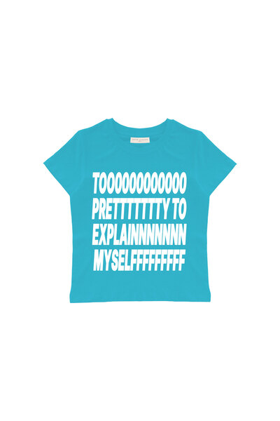 lethestudios Too Pretty Baskılı Baby Tee Crop Top