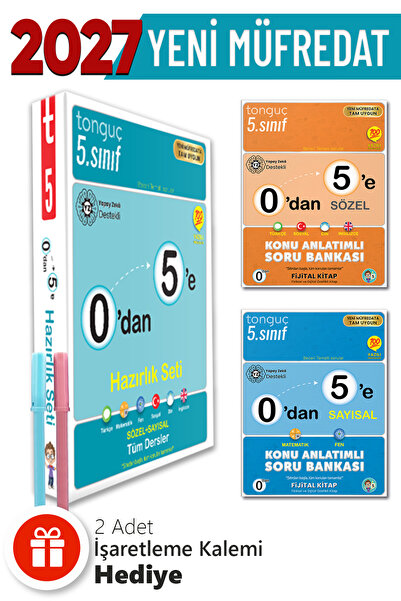 Tonguç Yayınları 0'dan 5'e Konu Anlatımlı Soru Bankası Seti + Hediyeli