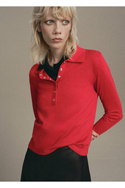 MANGO Woman Polo yaka uzun kollu kazak