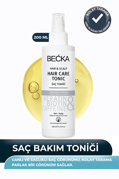 BECKA Keratin Saç Toniği Kolay Tarama & Dökülme Karşıtı Biotin Caffein 200 ml