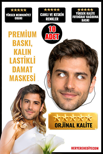heryerehediye Kişiye Özel Bekarlığa Veda Kına Gecesi Damat Yüz Maskesi 10 Ade...