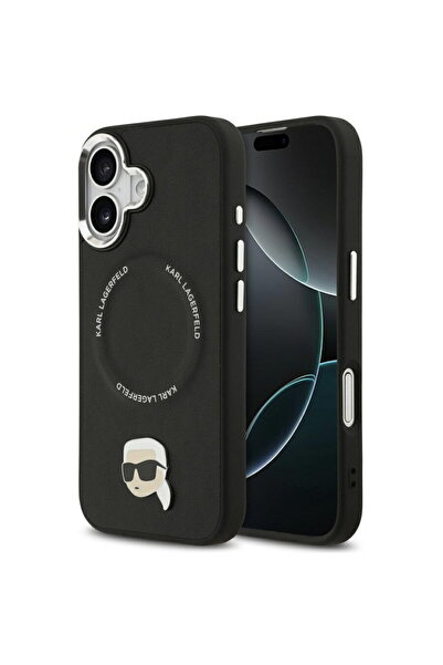 Karl Lagerfeld Husă iPhone 17 - Piele Karl Pin MagSafe (KLHMP17SPSMLRKLK) - N...
