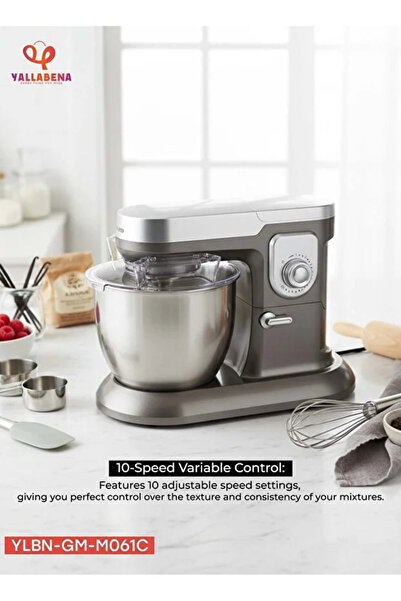 Yallabena Multifunctional Vertical Mixer with Dough Kneading and Meat Grindin...