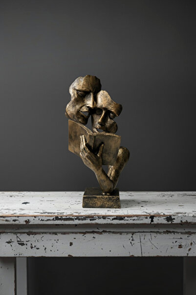 Tasarloxi Kitap Okuyan Çift Bronz Mask