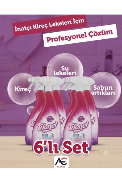 Diversey Clonet Extra Sprey 750 ml 6 Adet -Kireç ve Banyo temizleyicisi( Siya...
