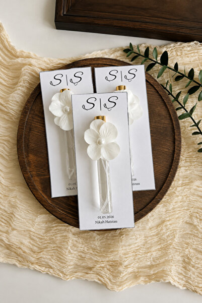 Sirmion Kişiye Özel Kartlı Sprey Şişe Gold Kapaklı Kolonya 10ml -Nişan,Nikah,...