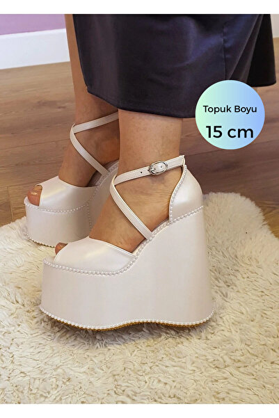 ASLIACAR 15 cm High Wedge Heel, Slightly Sloping Platform, Wide Bottom Sole, ...