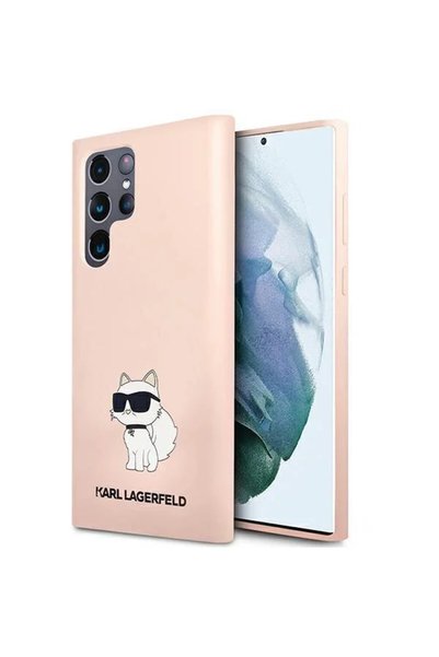 Karl Lagerfeld KLHCS23LSNCHBCP S23 Ultra S918 carcasă rigidă roz/roz Silicon ...