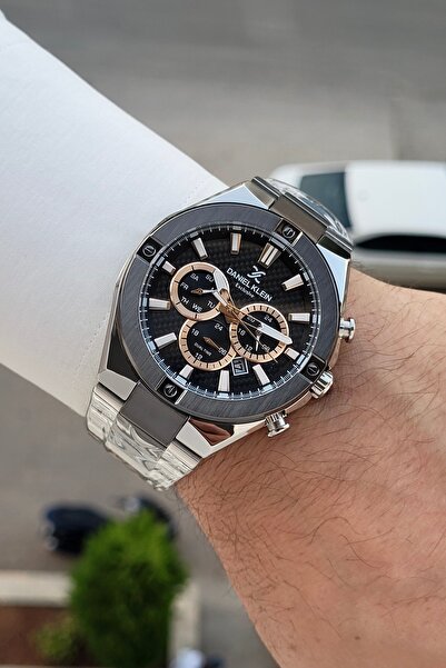 Daniel Klein Black Silver Renk 46,5 Mm 24 Ay Garantili Erkek Kol Saati