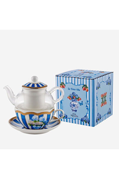 Lisa Minotti Puglia Mavi Porselen Çay Fincan Seti 250 Ml