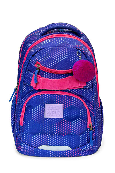 Coral High Lavender Colored Four-Compartment School Backpack 24435