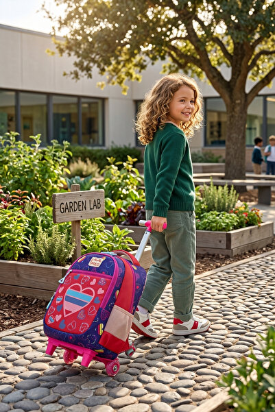 By Hakan My Polo 2075 Children's Orthopedic Backpack with Roller Mor