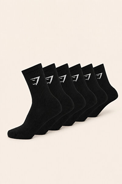 Stylovi Gymshark Socks 6 Pairs - Black Ultra Comfortable Sports Socks