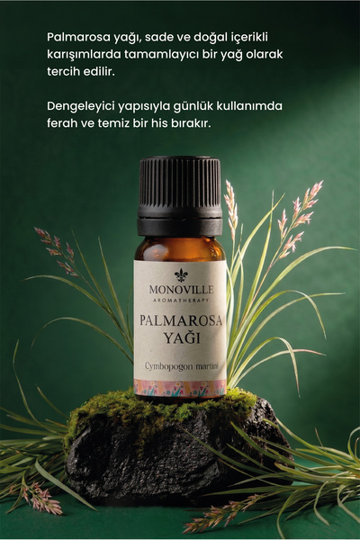 Monoville Palmarosa Uçucu Yağı 10 ml Saf ve Doğal (Palmarosa Essential Oil)