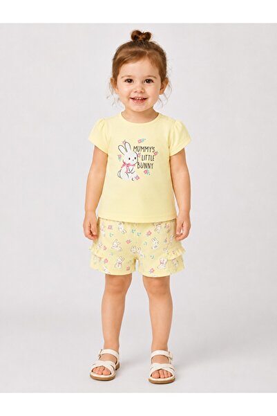 Victor and Jane Infant Girls’ 2-Piece Set – Bunny Graphic Top & Floral Ruffle...