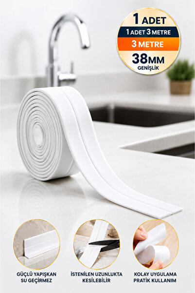 Impress Su Sızdırmaz Bant Banyo Mutfak Küvet Lavabo Tezgah Kenar Koruma Bantı...