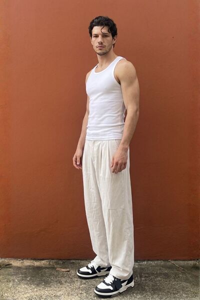 gothamvibes Men's Tank Top White Undershirt