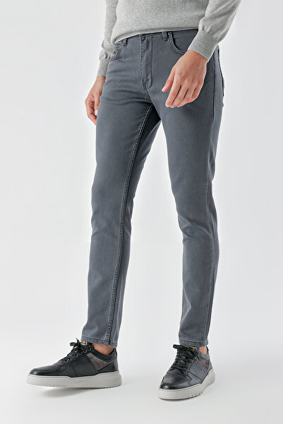 Morven Erkek Füme Mevsimlik Pamuk 5 Cep Slim Fit Jean Pantolon