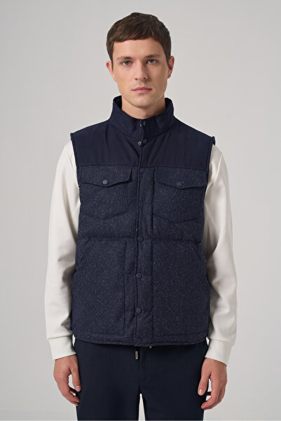 Morven Ανδρικό μάλλινο γιλέκο με τάση Navy Blue