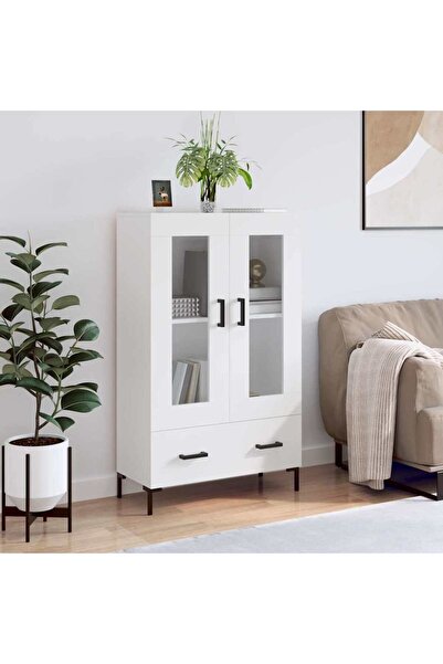Concept Dulap înalt, alb, 69,5x31x115 cm, lemn prelucrat