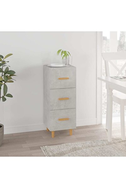 Concept Servantă, gri beton, 34,5x34x90 cm, lemn compozit
