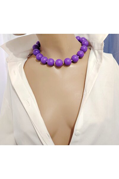 Sinem Şanlı Atelier Magnolia Big Acrylic Beads Choker Necklace 5 Colors
