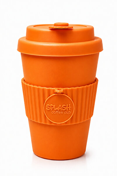 SPLASH Turuncu 350 ml Termos Mug Akıtmaz Kapak Çay Kahve Bardağı Özel Kutulu