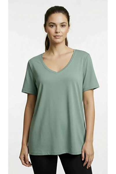 LYVEAN V-Neck Oversized Short Sleeve Tshirt