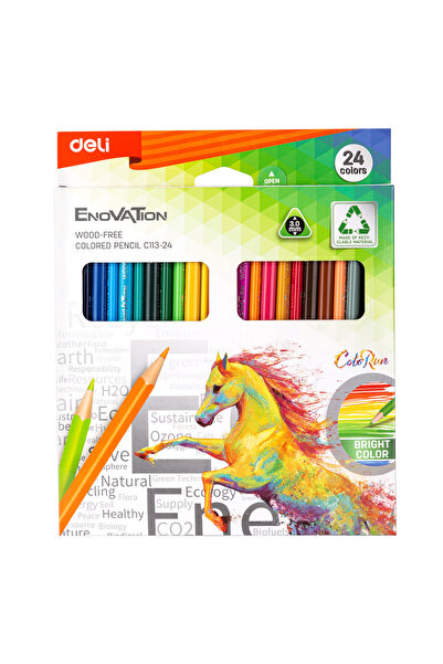 Deli creioane colorate din plastic 24 de culori