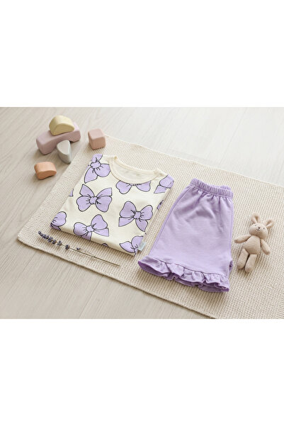 meyastore Girl's Suit with Ribbon Print