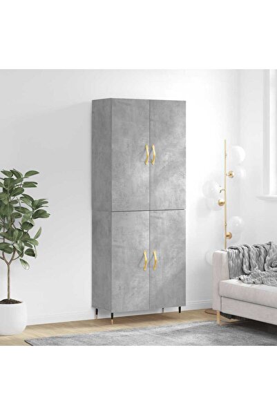 Concept Dulap înalt, gri beton, 69,5x34x180, lemn compozit