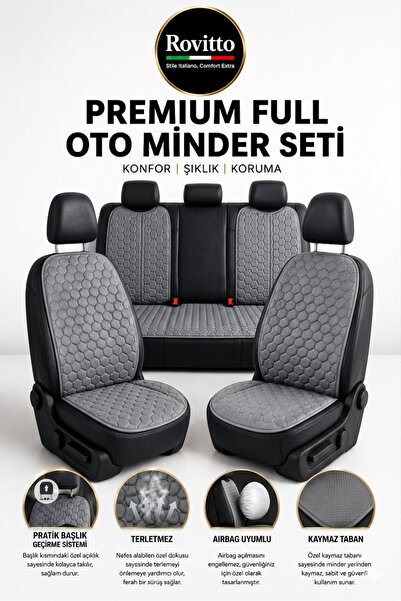 Rovitto Premium Oto Koltuk Kılıfı - Universal - FULL SET - Kolay Montaj