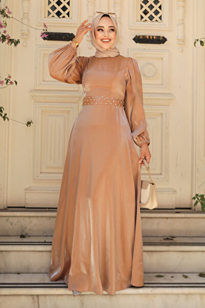 Neva Style فستان سهرة حجاب الجمل مزين بالخرز 23301C