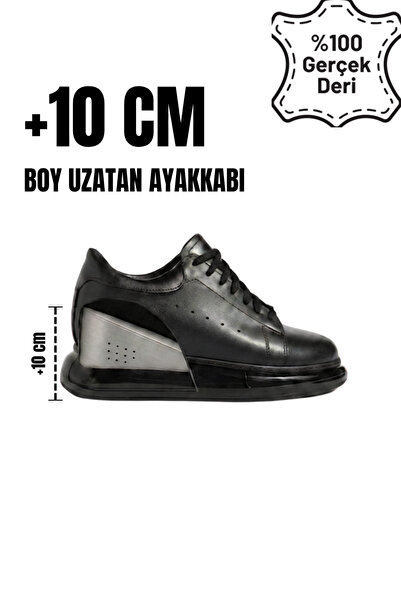 DUMMET Gizli Topuk +10 Cm Boy Uzatan Air Tabanlı Hakiki Deri Erkek Sneakers| ...