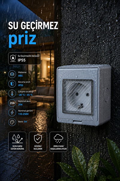 Nexo Su Geçirmez tekli priz (IP 55)