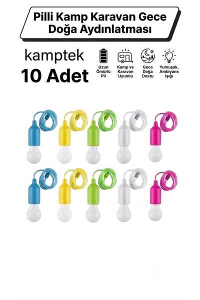 kamptek kamp teknolojisi Kamptek Fonksiyonel Çek Yak Ampul 10'lu Paket - Renk...