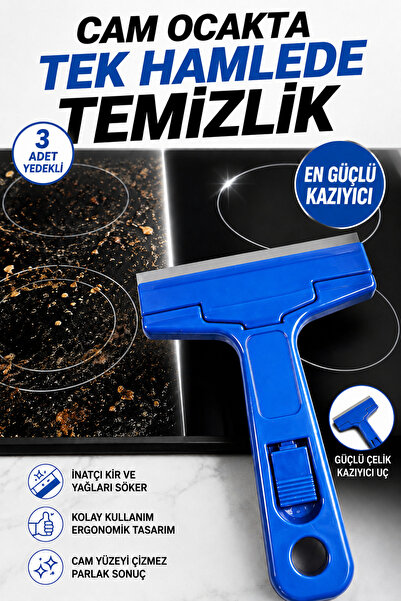 VENON 3 YEDEKLİ ||| Cam Kazıma Aparatı Leke Ocak Mermer Kazıma Temizleme Her ...
