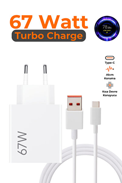 Piaks 67 W (Watt) Turbo Hızlı Şarj Aleti Xiaomi Redmi Note 12 13 14 15 Pro +P...