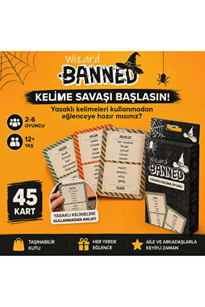 Luxmon Yasaklı Kelime Oyunu Banned Wizard Fantastik ve Eğlenceli Kelimeler 45...