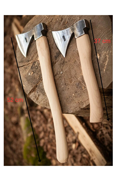 Camping Axe Dual Set – 37cm Survival & 52cm Wood Splitting Axe – Forged Steel Outdoor Set