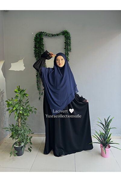 Yüsra Collection فستان طويل من الشيفون السوفلي للحجاب