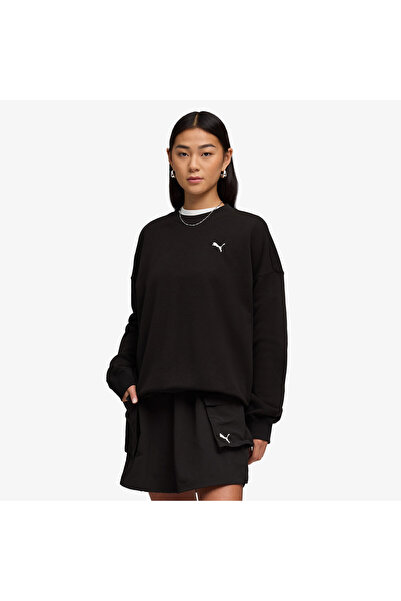 Puma Wardrobe Essentials Crew Hanorac negru pentru femei