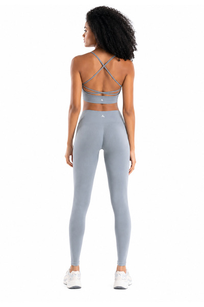 Formactive Kadın Sırt Detaylı Destekli Seamless Spor Sütyeni - Push Up Toparlayıcı Dikişsiz Tayt Seti 1800T