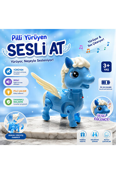 POZART Yürüyen At Sesli ve Işıklı Figür Pilli Oyuncak