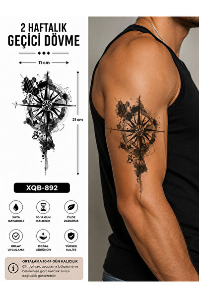 medink tattoo Gerçekci Pusula Geçici Kol Bacak Geçici Sticker Yapıştırma Dövme